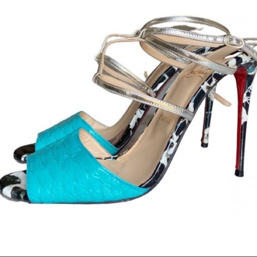 Christian Louboutin Leather-Trimmed Python 39.5 - image 4